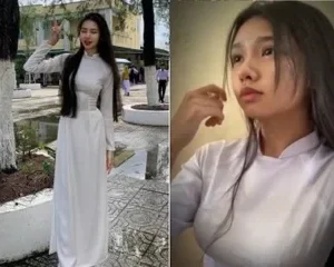 Lâm Kim Thư nữ sinh áo dài xinh đẹp